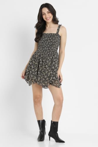 American Eagle Women Handkerchief Hem Ruffle Floral Mini Dress