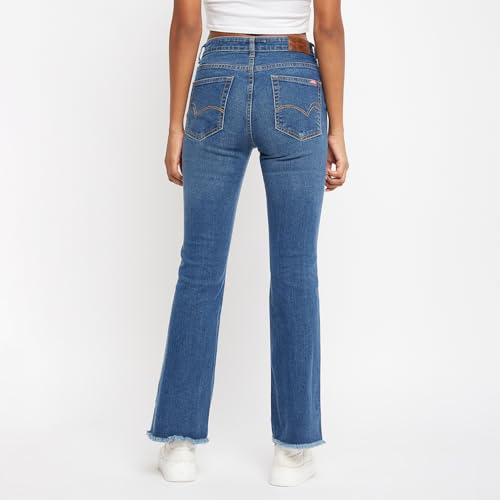 Madame Women Solid Light Blue Denim Jeans