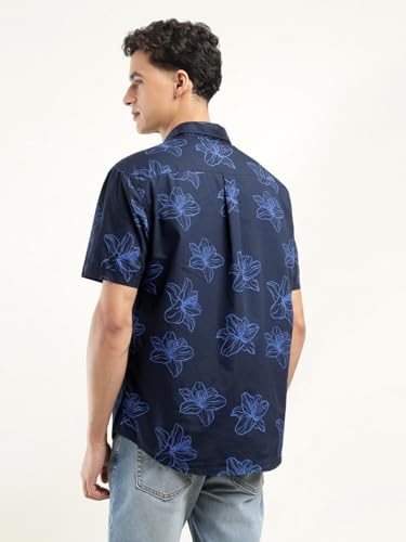 Levi's Men Cotton Fitted Shirt (32908-0346_Standard Navy, Large