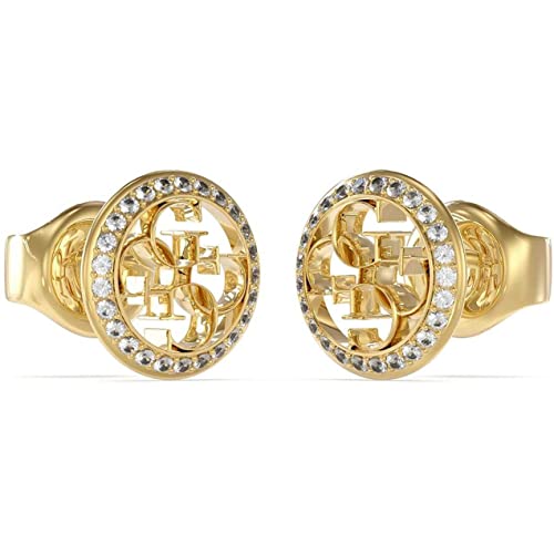 GUESS Life In 4G Gold-Plated Stainless Steel Earrings For Women | Hypoallergenic | Lightweight & Durable | Perfect For Gifting