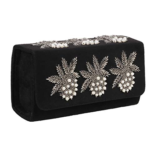 Mochi Womens Synthetic Black Box Clutch (One Size)