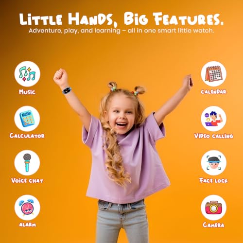 GameSir TrackNova 4G/5G Kids Smartwatch | Live GPS Tracking | App Control | HD Video Call | Games | Family Chat | SOS Safety Alert | IP67 | Camera | FaceLock | 800mAh Long Battery Life - (Blue)