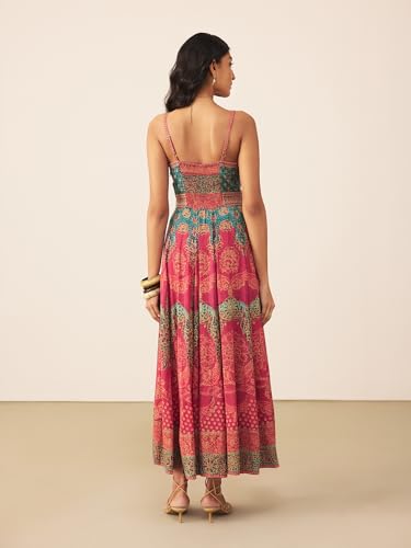 Ritu Kumar Teal Safflower Long Dress