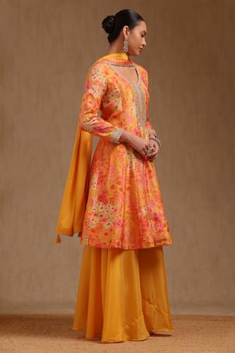 Soch Women's Dola Silk Salwar Suit Set (SMUA5CD2310_Mustard