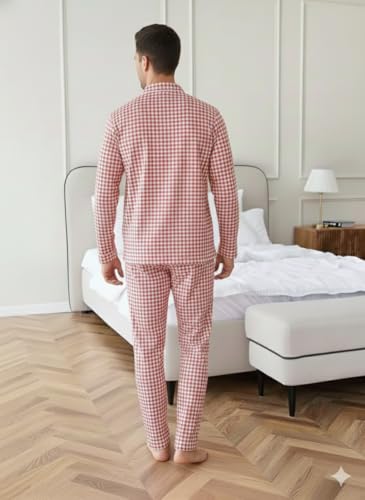bellababebysk Super Soft Cotton Nightsuit from | Multipocket | Sizes S-3XL | India's most chosen Nightwear (Red Checks, 4XL)