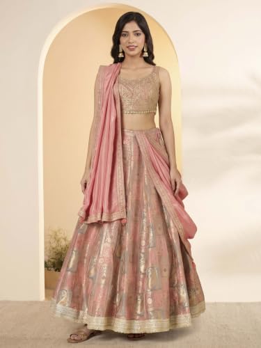 BIBA Silk Solid Kalidar Wedding Blouse With Lehenga And Dupatta