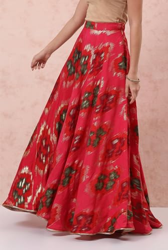 Rangriti Viscose Western Skirt Pink
