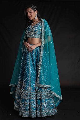 Women's Silk Lehenga with Zardozi and Embroidered work