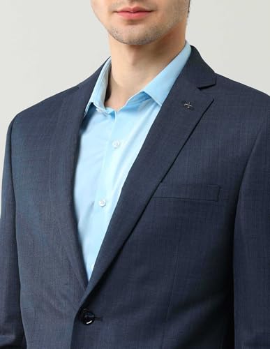 Arrow Men's Polyester Business Suit Pants Set (ARAJSU5566_Navy Blue