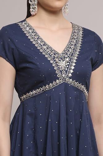 Biba Women Blue Cotton Printed Lehenga Set_36