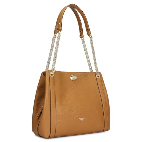 Da Milano Leather Shoulder Bag for Women - Caramel Brown (LB-00846B)