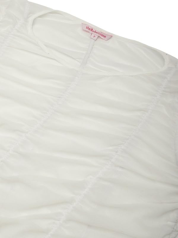 theRebelinme Women Plus Size Gathered or Pleated Boat Neck Top U1041