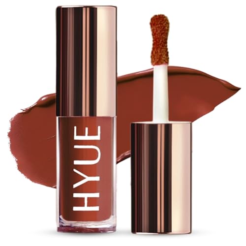 HYUE HydraMatte™ Liquid Lipstick | 2.2ml | Spicy Tan Soft-Matte Long-Wear | Intense Color | with Jojoba, Almond & Gooseberry Extracts | Travel-Friendly | Precision Tip | 16 Bold Shades