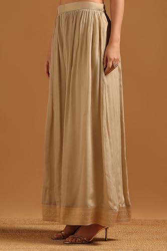Soch Womens Beige Brocade Zari Woven Salwar Suit With Cutdana