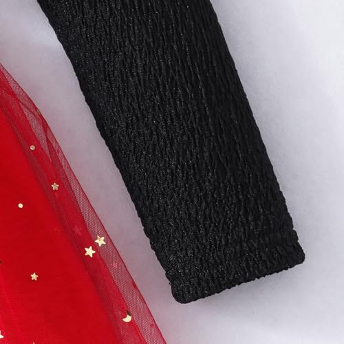 Hopscotch Girls Red Full Sleeves Oversized Bow Applique Dress for Age (3-4 Years)