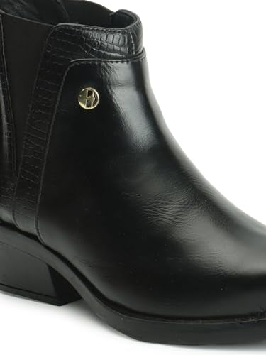 Elle Women's Fashionable Slip-On Boots Colour-Black, Size-UK 8