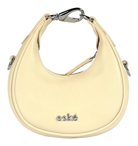 eske Dona Genuine Leather Half Moon Bag Half Moon Hobo Style (Vanilla)