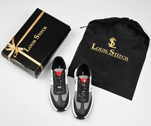 LOUIS STITCH Men’s Crimson Red Lightweight Sport Shoes | Elastic Laces Sneaker and Casual Wear | Perfect for Casual, Gym & Travel Wear | LS-AT-MP | UK-11