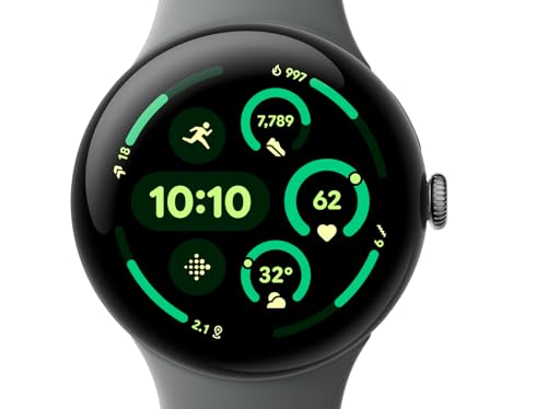 Google Pixel Watch 3 (45mm) — Matte Sage Case — Sage Green Strap — LTE