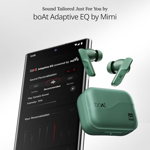 boAt Airdopes 800 HiDef, Hi-Res Audio LDAC, 4Mic ENx, App Support, ASAP Charge, IPX5, Low Latency, Dual Pairing, BTv5.3, Bluetooth TWS in Ear Earbuds Wireless Earphones (Emerald Green)