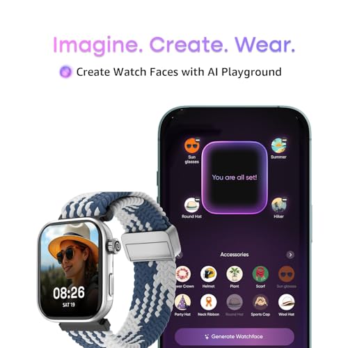 Noise Pro 6 Smart Watch:Intelligent AI, Endless AI Watch Faces, AI Companion, 1.85” AMOLED, EN2 Processor, Nebula UI 2.0, Emergency SOS, Compatible with iOS & Android(Rose-Gold Link)
