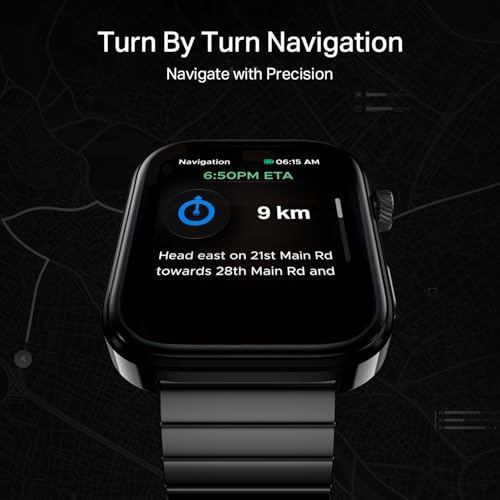boAt Chrome Endeavour, Premium Metal Body, 1.96”(4.97cm) AMOLED Display,AI Coach Health Insights,Advanced S1 Processor,HRV,VO2 Max,Auto Watchface Refresh, Smart Watch for Men & Women (Steel Black)