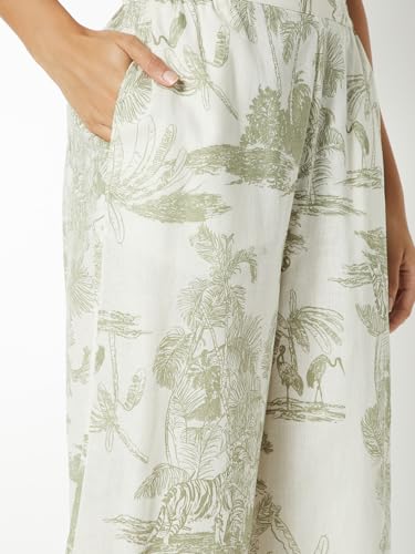 Max Women Printed Palazzos(White_M)