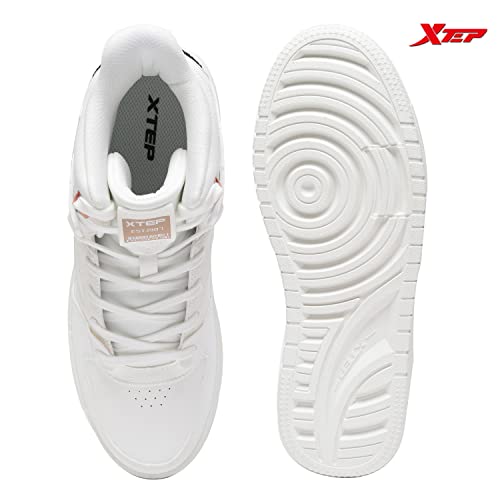 XTEP Women's White Classic High Top Lightweight Skateboarding Shoes (2 UK)