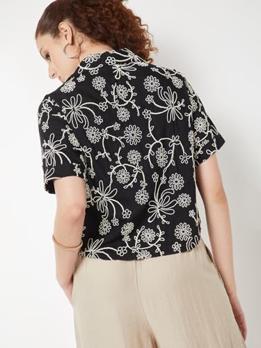 Max Women Embroidered Shirt (Black_S)