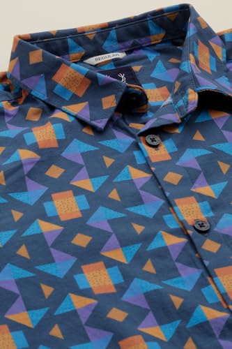 Boys Blue Print Casual Shirt