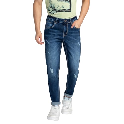Being Human Blue Cropped Fit Men's Denims Clothing