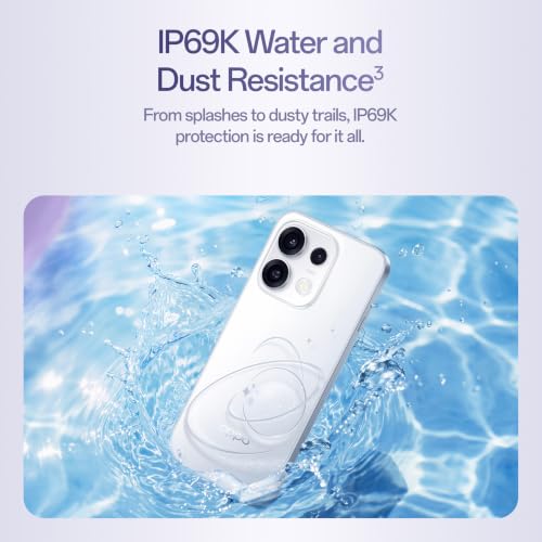 Oppo Reno16c 5G (Starry White, 12GB, 256GB) | 3D Design | 50MP 3.5X Telephoto Camera | 4K Video | AI Remix Collage | 7000mAh 80W SUPERVOOC | ColorOS 16 | IP69K | Dimensity 7300