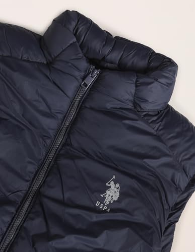 U.S.Polo Association Men's Concealed Hood Sleeveless Jacket (USJCKO3005_Navy_M)