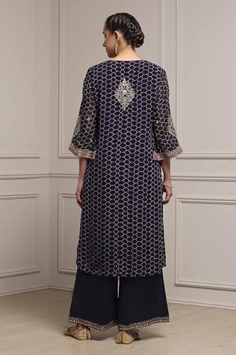 Biba Women Purple Viscose Straight Suit Set_40