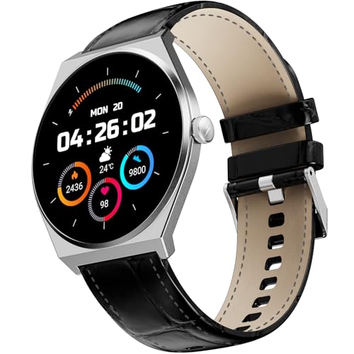 Fire-Boltt Phoenix Nova Smartwatch 1.43” Slim Super AMOLED Display, 466x466 Pixel Always-On Display, Bluetooth Calling, Health Tracker for Men & Women Shadow Black