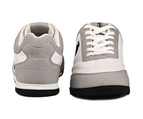 LOUIS STITCH Women’s Grey and White Casual Lightweight Sneakers | Ortholite Cushioned Comfort | Dual-Color TPR Sole | Lightweight & Comfortable Casual Lace-Up Shoes | LSD-SNK-NBL-GYWH | UK-8