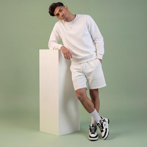 YOHO Men's Sneakers Flo Mid Top | Stylish & Comfortable | Lace Up Casual Shoes for Man/Gents | White - UK 8
