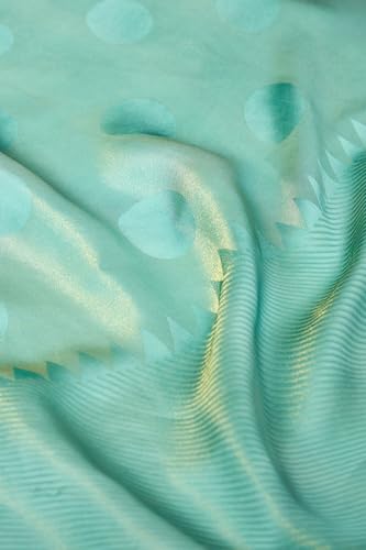Taneira Women Light Blue Woven Viscose Saree with Unstitched Blouse Piece (SAPP01AC4746-Light Blue)