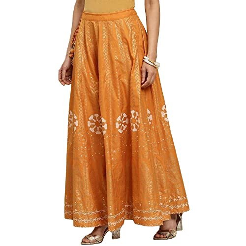 BIBA Women Printed Flared Mix and Match(TARANG18092_Mustard_M)