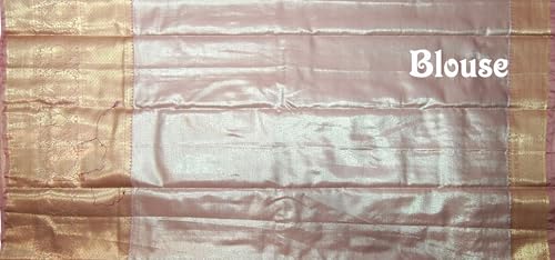 VFCollections Women's Traditional Handloom Classic Kanchipuram Silk Pure Pattu Sarees, Rich Peacock Butta All over | Rich Zari Woven Design | Bridal Saree | Unstitched Blouse