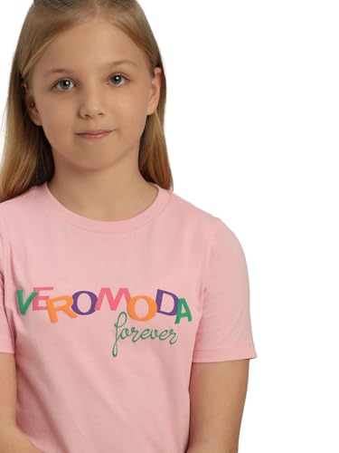 VERO MODA Girl Regular Fit Pink Tshirt