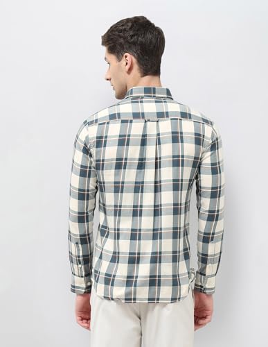 U.S.Polo ASSN. Men's Checkered Tailored Fit Shirt (USSHT3050_Teal