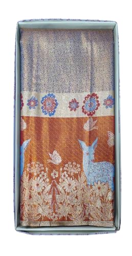 VFCollections Women's Traditional Handloom Kanchipuram Silk Pure Pattu Sarees | Rich Zari Woven Design | Unstitched Blouse (VFC459-2)