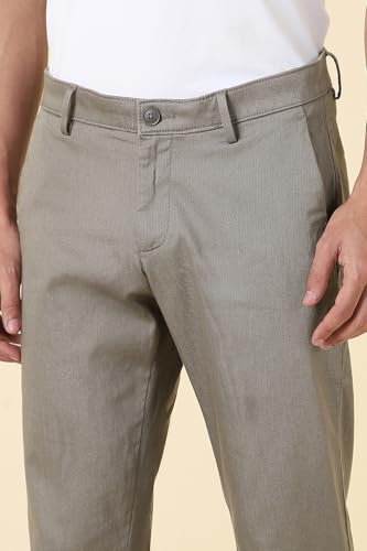Men Grey Textured Casual Trousers