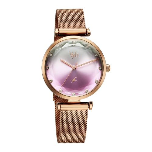 Fastrack Vyb Aura Quartz Analog Silver & Pink Dial Watch for Women