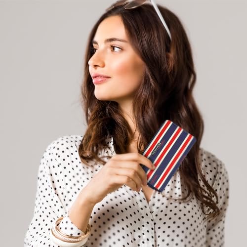 Nautica Seaside Slim RFID Wallet for Women – Credit Card Holder with Coin Purse, Women’s Clutch Small Organizer with ID Window, Black (Embossed), One Size, Minimalist