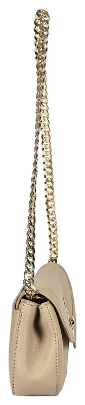 eske Rachel, the Chain Shoulder Bag | Vegan Leather Evening Purse for Women | Twist Lock Closure | 1 Main Compartment | Slip Pocket & 4 Card Holders | Gold Chain Strap | Small Party Crossbody