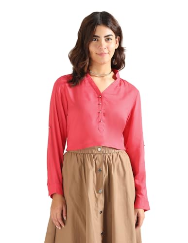 U.S. POLO ASSN. Women's Pure Cotton Relaxed Top (UWSS24TOP152_Red_XS)