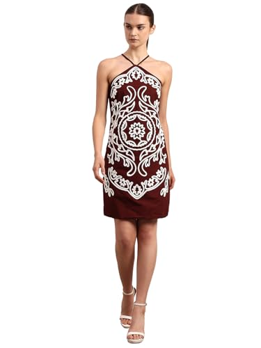VERO MODA Women's A-Line Brown Dress