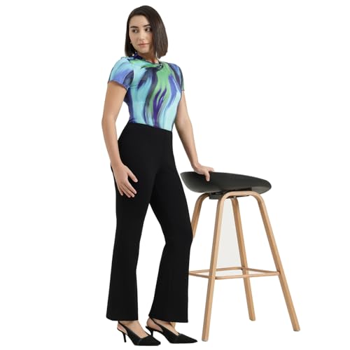 United Colors of Benetton High Rise Solid Leggings (Size : 24) - 26P3PT1E9001I100 Black